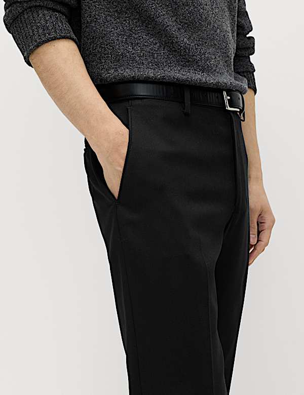 Regular Fit Wool Blend Trousers - IT