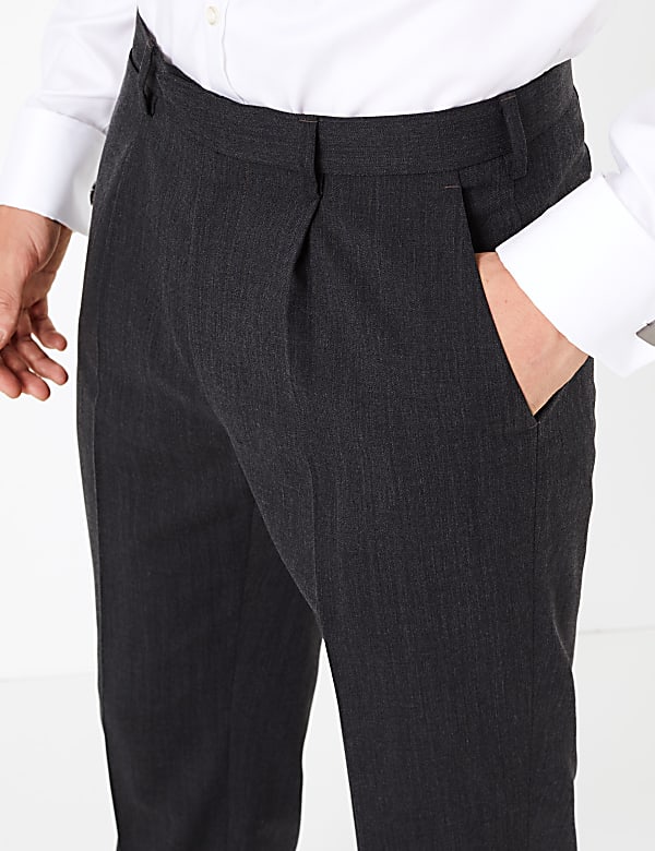 Regular Fit Wool Blend Stretch Trousers
