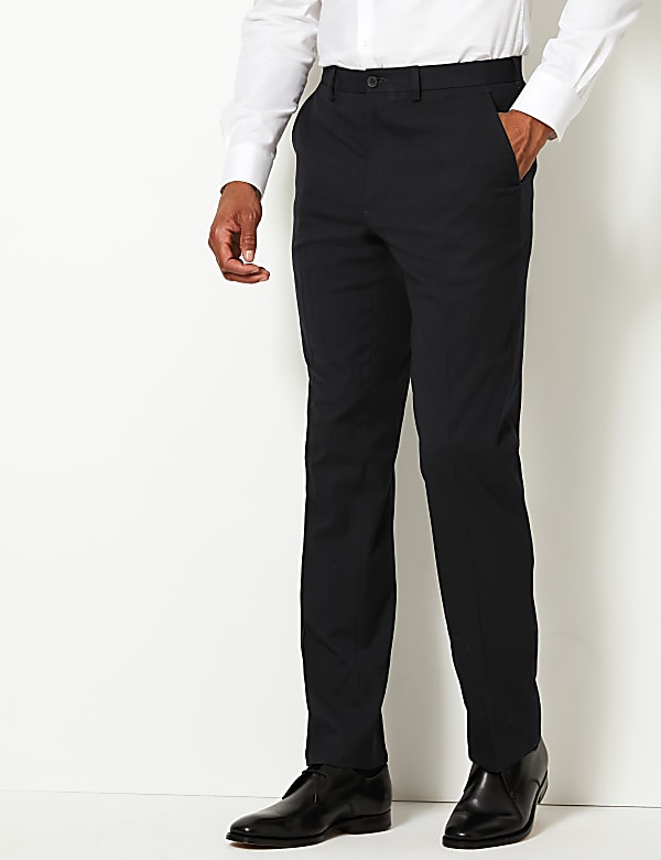 Regular Fit Wool Blend Stretch Trousers