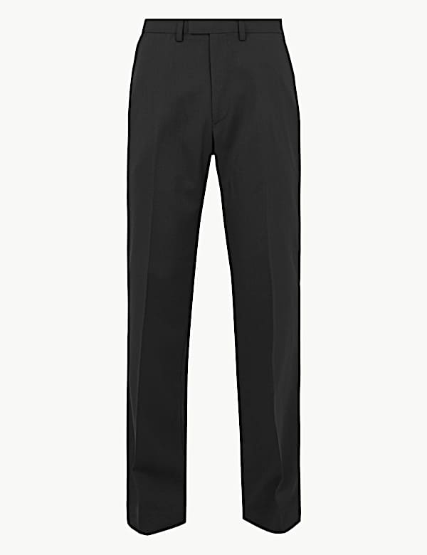 Regular Fit Wool Blend Stretch Trousers