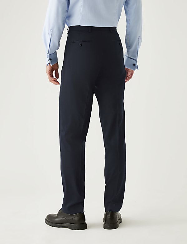 Regular Fit Wool Blend Flat Front Trousers