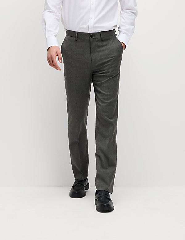 Regular Fit Wool Blend Trousers - BG