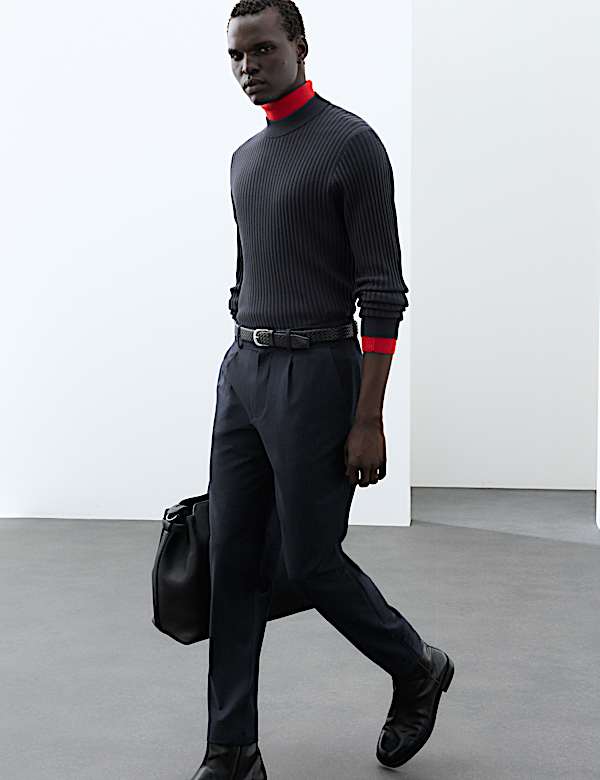 Pantalon Performance en laine m&eacute;lang&eacute;e - LU