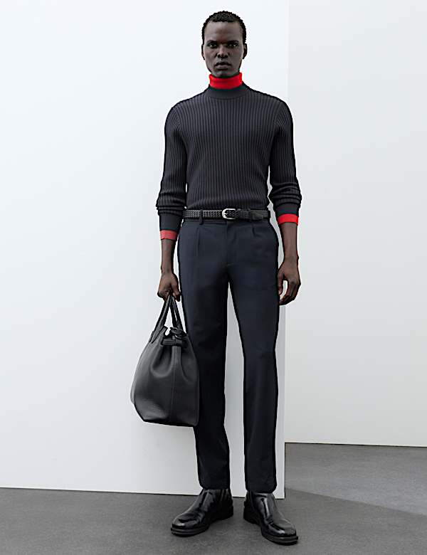 Pantalon Performance en laine m&eacute;lang&eacute;e - LU