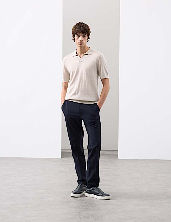 Slim Fit Wool Blend Performance Trousers - ES