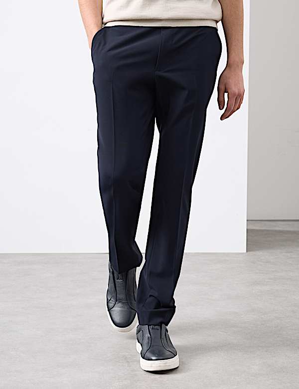 Slim Fit Wool Blend Performance Trousers
