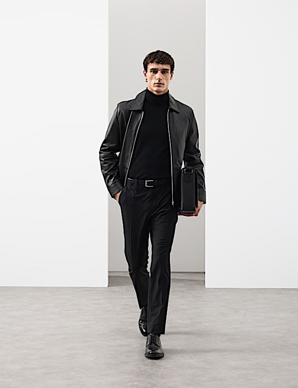 Slim Fit Wool Blend Performance Trousers