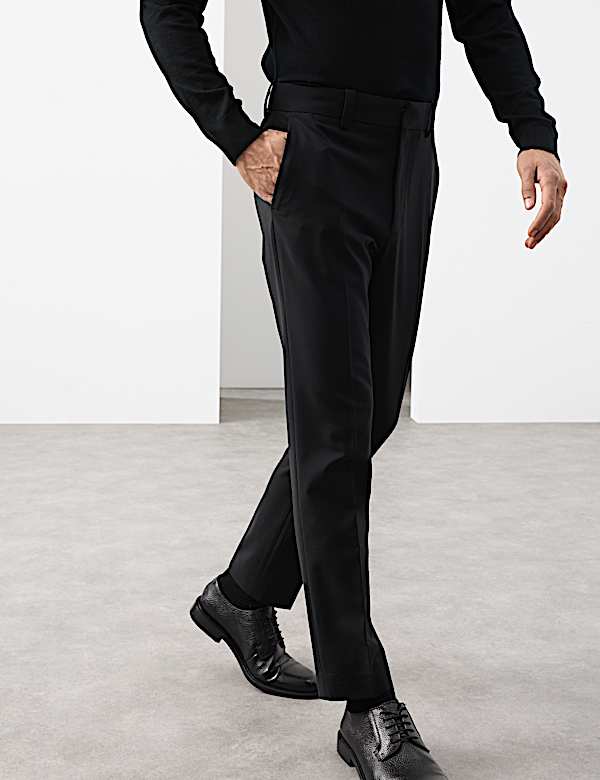 Slim Fit Wool Blend Performance Trousers