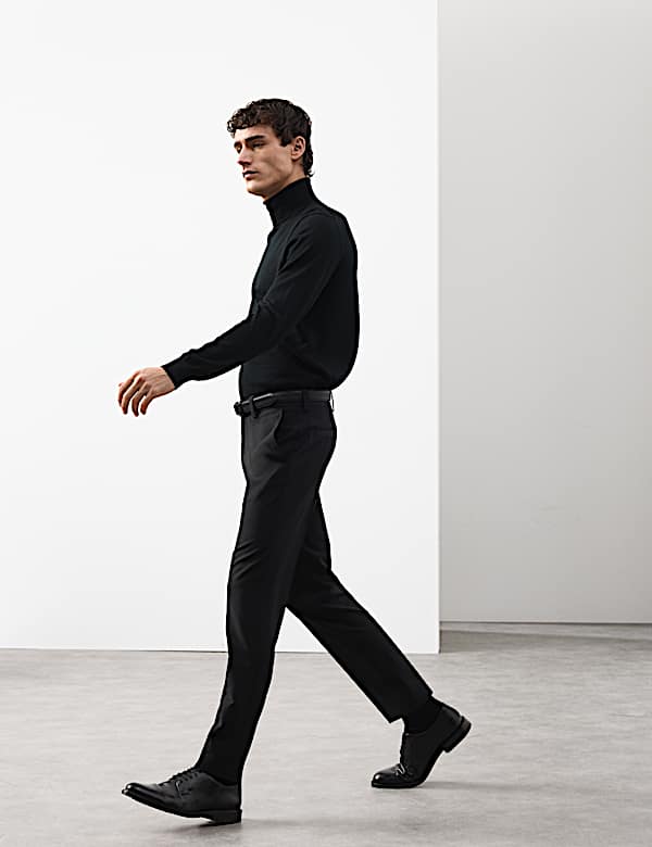 Slim Fit Wool Blend Performance Trousers