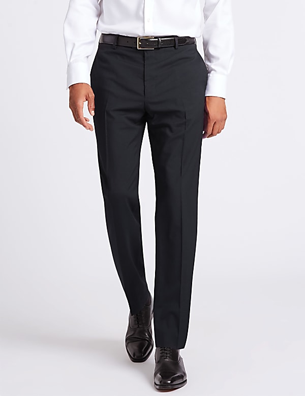Tailored Fit Flat Front Trousers