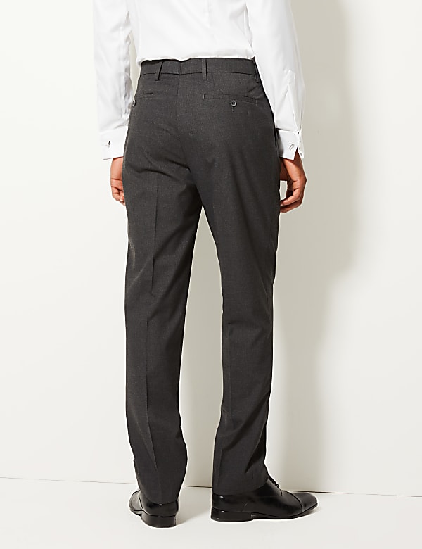 Tailored Fit Textured Flat Front Trousers