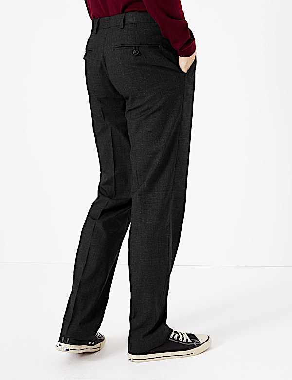 Regular Fit Checked Stretch Trousers