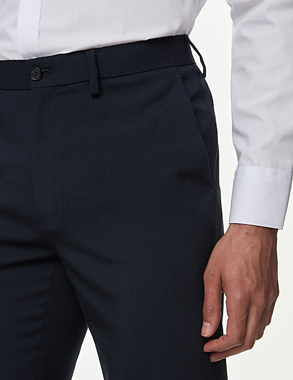 Slim Fit Flat Front Stretch Trousers