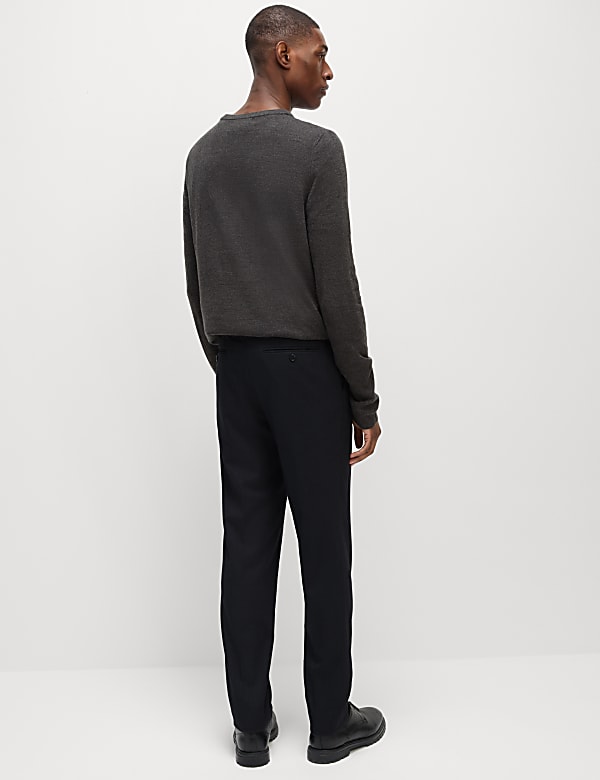 Slim Fit Flat Front Stretch Trousers