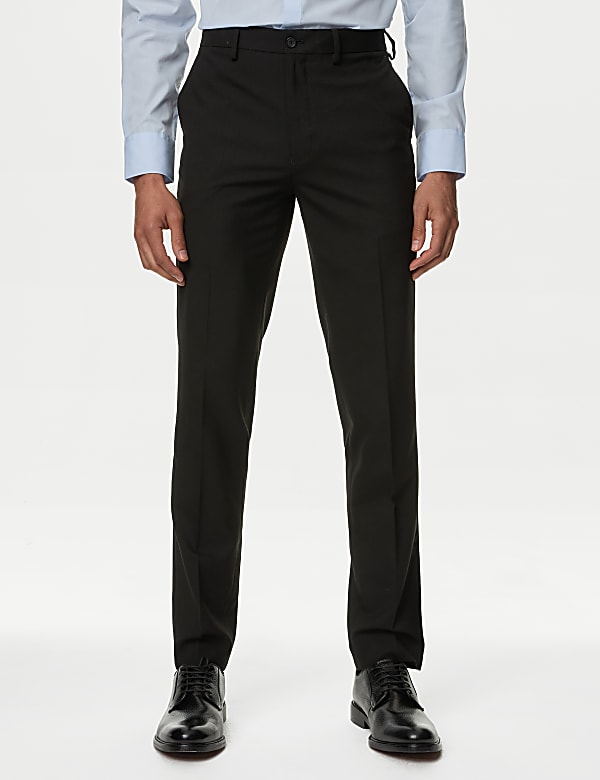 Slim Fit Flat Front Stretch Trousers - NL