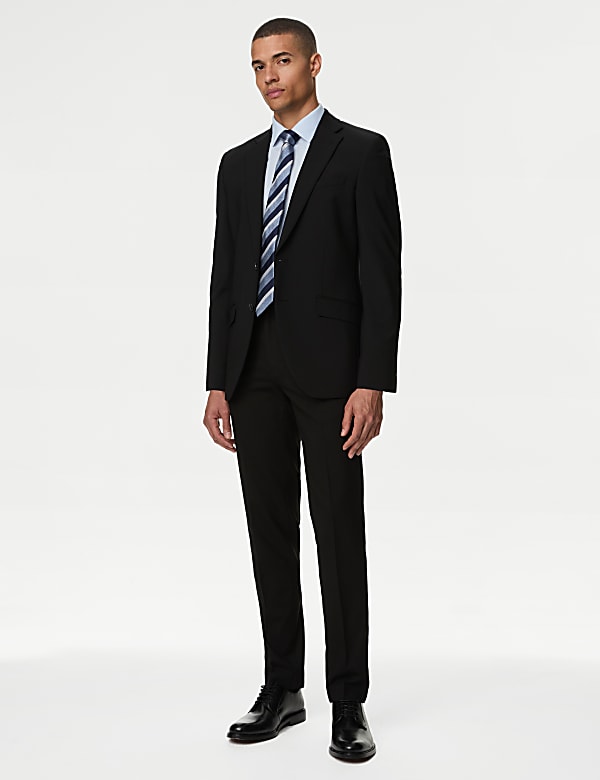 Slim Fit Flat Front Stretch Trousers