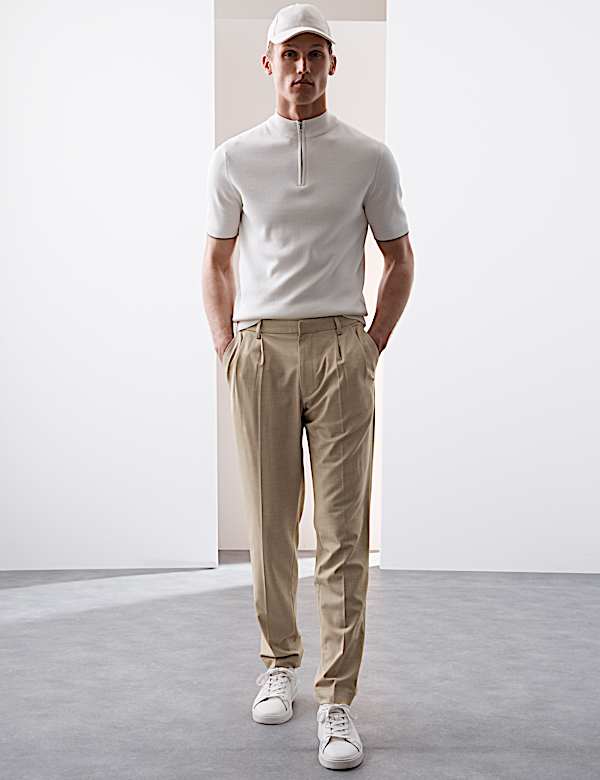 Tailored Fit 360 Flex Pleated Trousers
