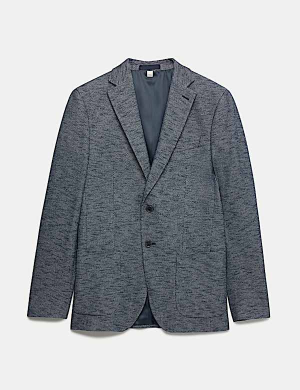 Tailored Fit Textured Stretch Blazer - GR