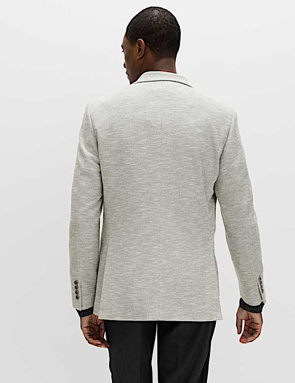 Blazer coupe ajust&eacute;e en tissu extensible &agrave; motif textur&eacute; - CH