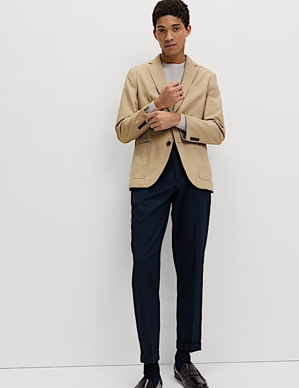 Cotton Rich Laundered Canvas Blazer - HU