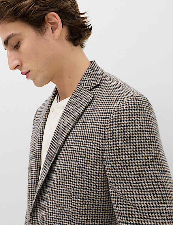 Regular Fit Cotton Blend Check Blazer - KG