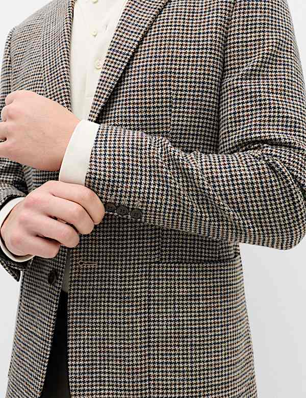 Regular Fit Cotton Blend Check Blazer - KG