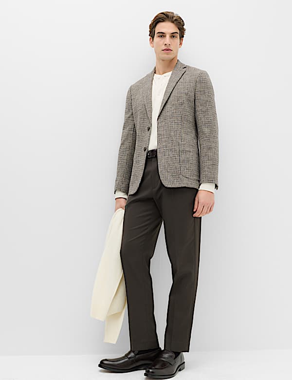 Regular Fit Cotton Blend Check Blazer - KG