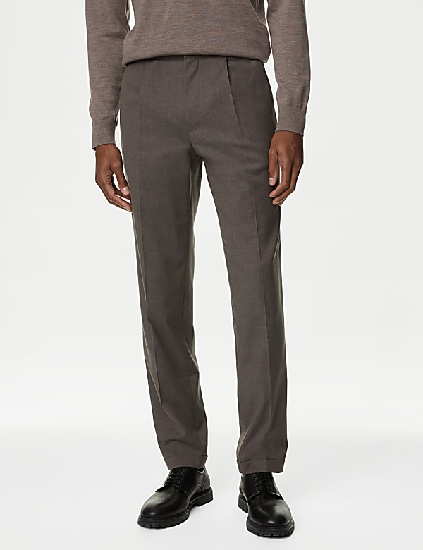 Tailored Fit Single Pleat Trousers - NL