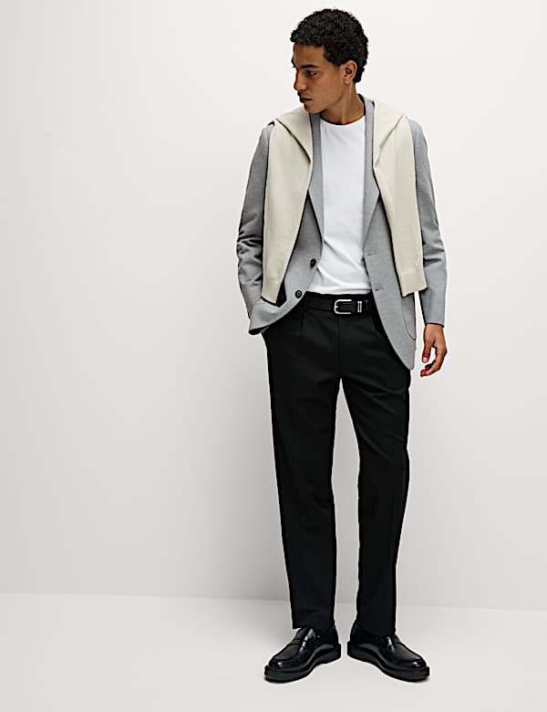 Tailored Fit Jersey Textured Blazer - CZ