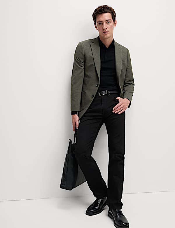 Tailored Fit Jersey Textured Blazer