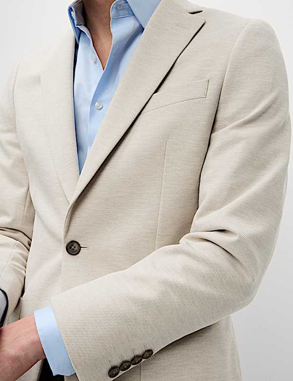 Tailored Fit Jersey Textured Blazer