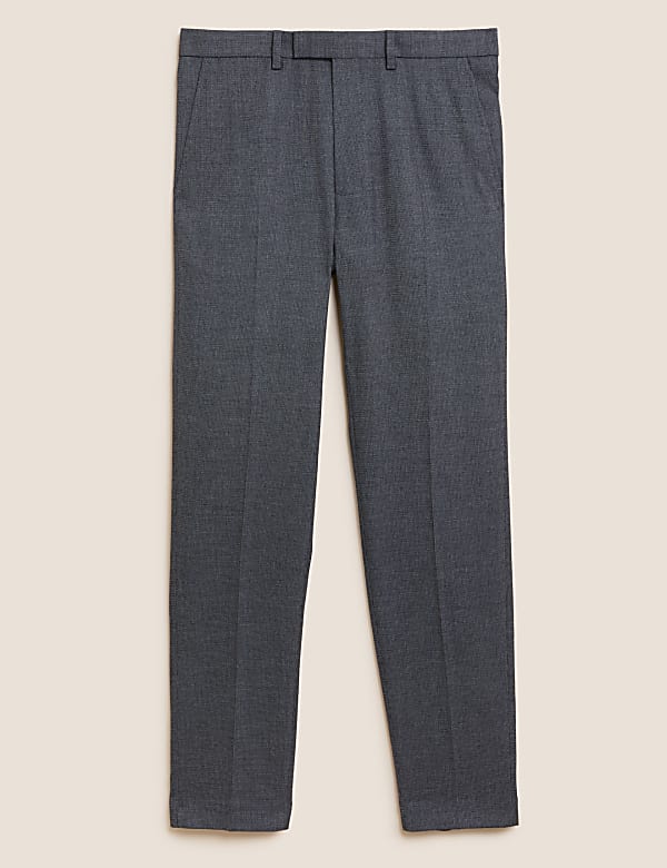 Tailored Fit Textured Stretch Trousers