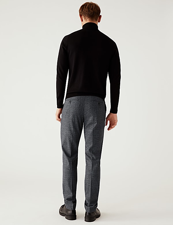 Tailored Fit Check Stretch Trousers - BE