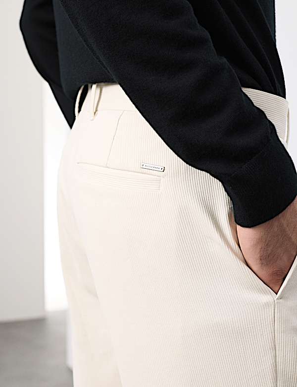 Straight Fit Bedford Cord Smart Trousers - SE