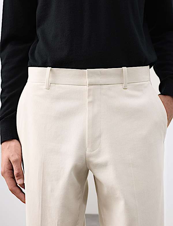 Straight Fit Bedford Cord Smart Trousers - SE
