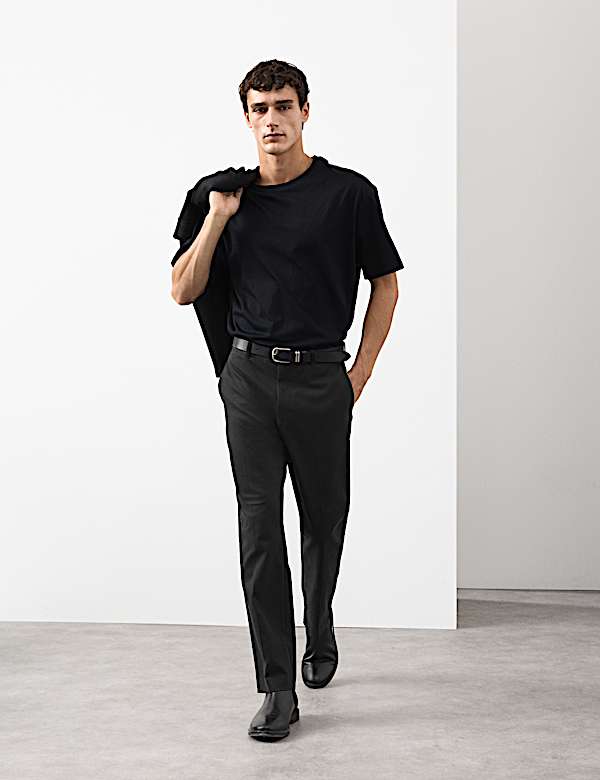 Straight Fit Bedford Cord Smart Trousers - PT