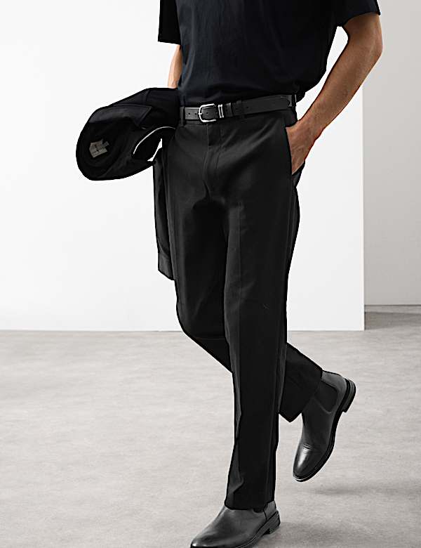 Straight Fit Bedford Cord Smart Trousers - PT