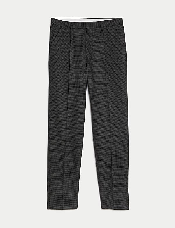 Textured Checked Stretch Trousers