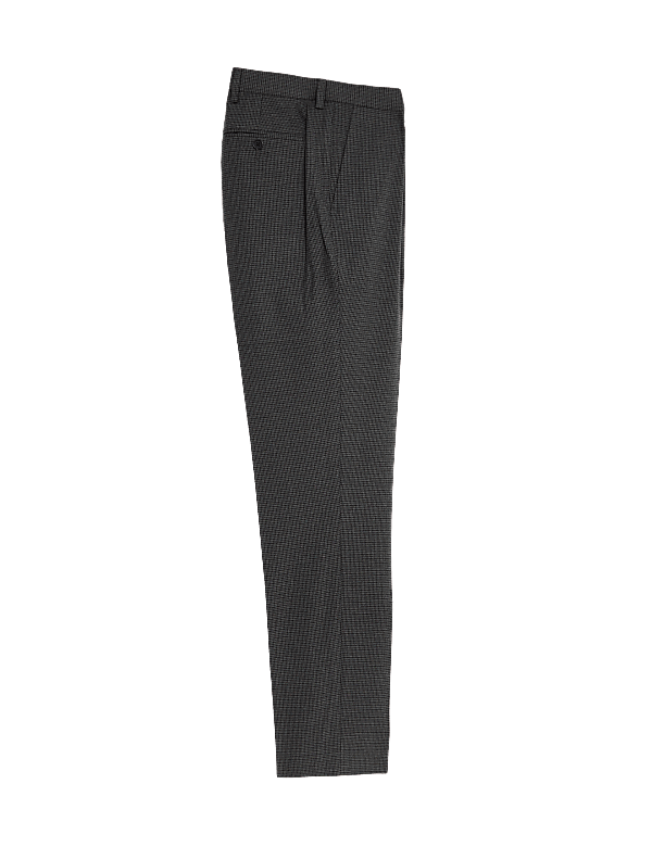 Textured Checked Stretch Trousers