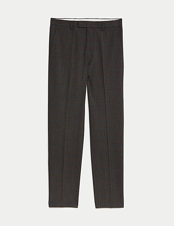 Textured Checked Stretch Trousers
