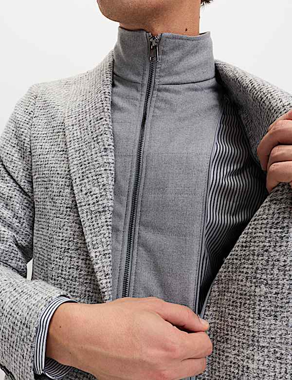Tailored Fit Wool Blend Blazer with Gilet - JE
