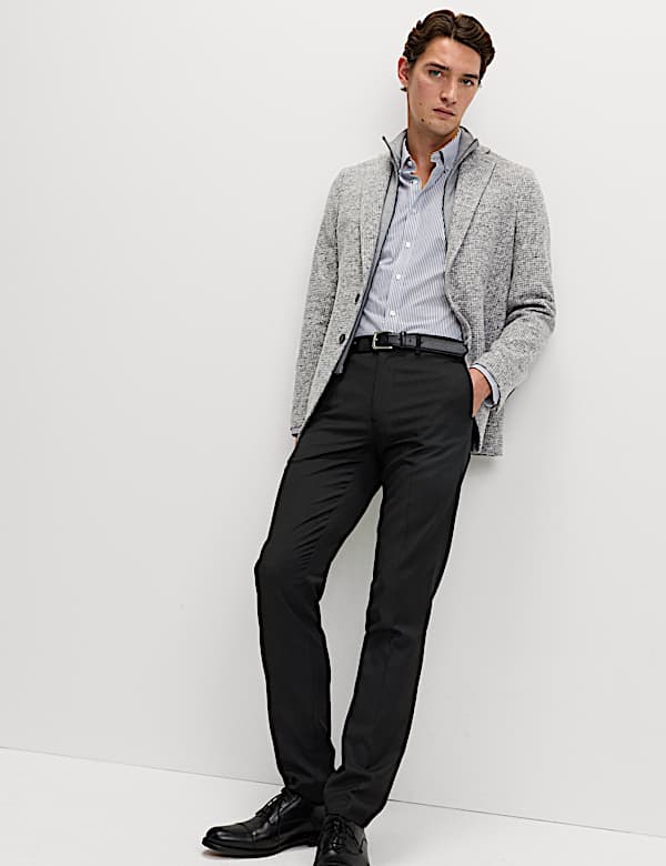 Tailored Fit Wool Blend Blazer with Gilet - JE