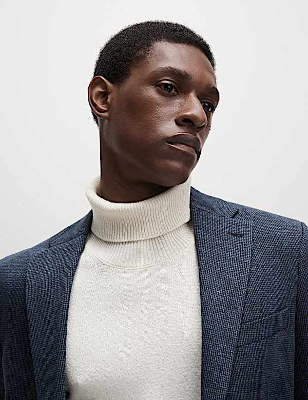 Tailored Fit Cotton Rich Puppytooth Blazer