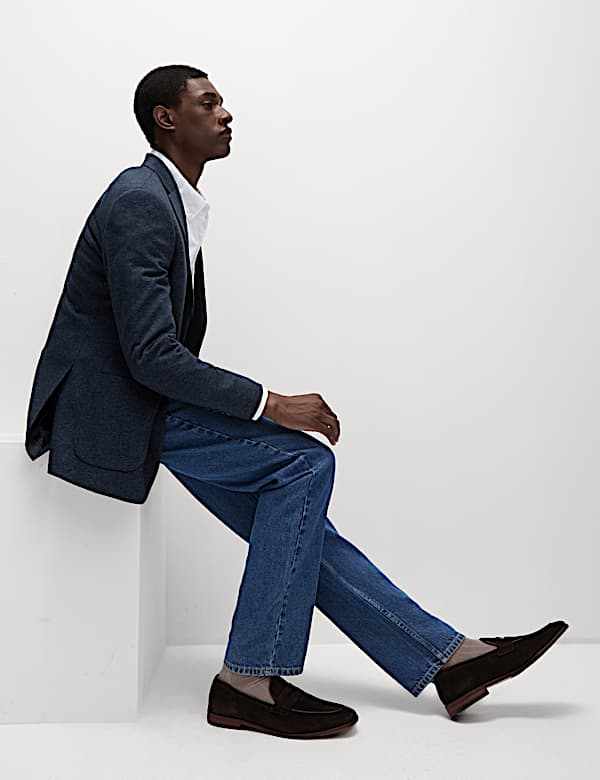 Tailored Fit Cotton Rich Puppytooth Blazer