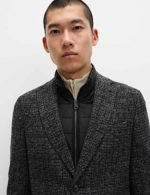 Tailored Fit Wool Blend Blazer with Gilet