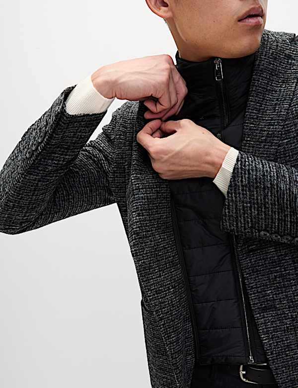 Tailored Fit Wool Blend Blazer with Gilet