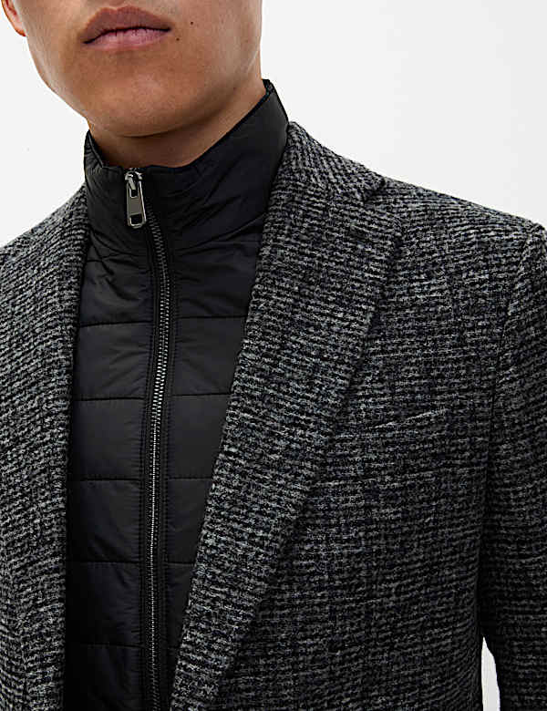 Tailored Fit Wool Blend Blazer with Gilet