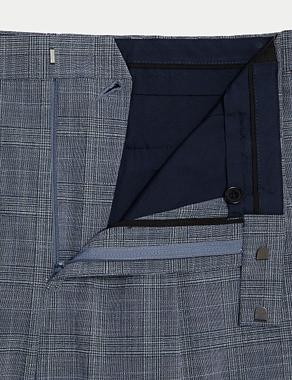 Single Pleat Checked Stretch Trousers - PT