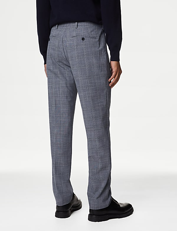 Single Pleat Checked Stretch Trousers - PT