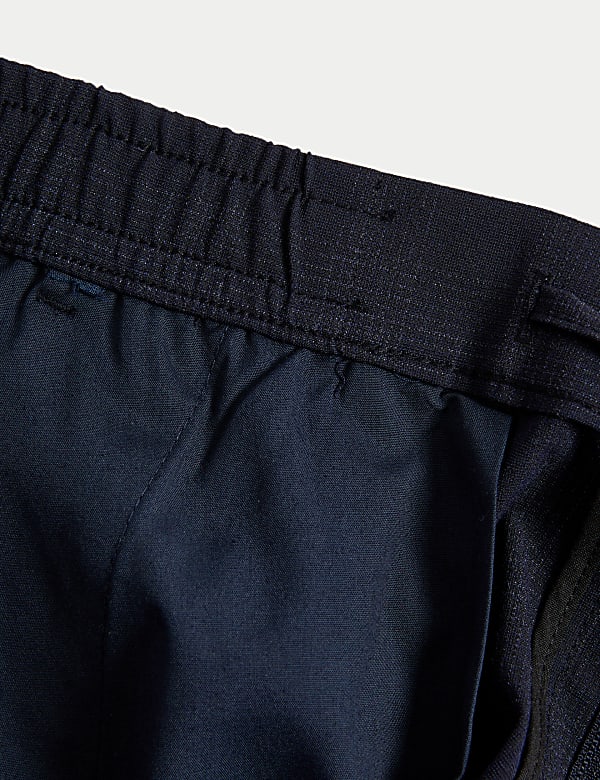 Check Single Pleat Elasticated Trousers